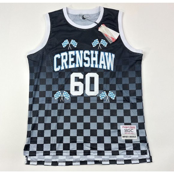Nipsey Hussle #60 Crenshaw Headgear Classics Men XL Black White Checkered Jersey - Picture 1 of 11